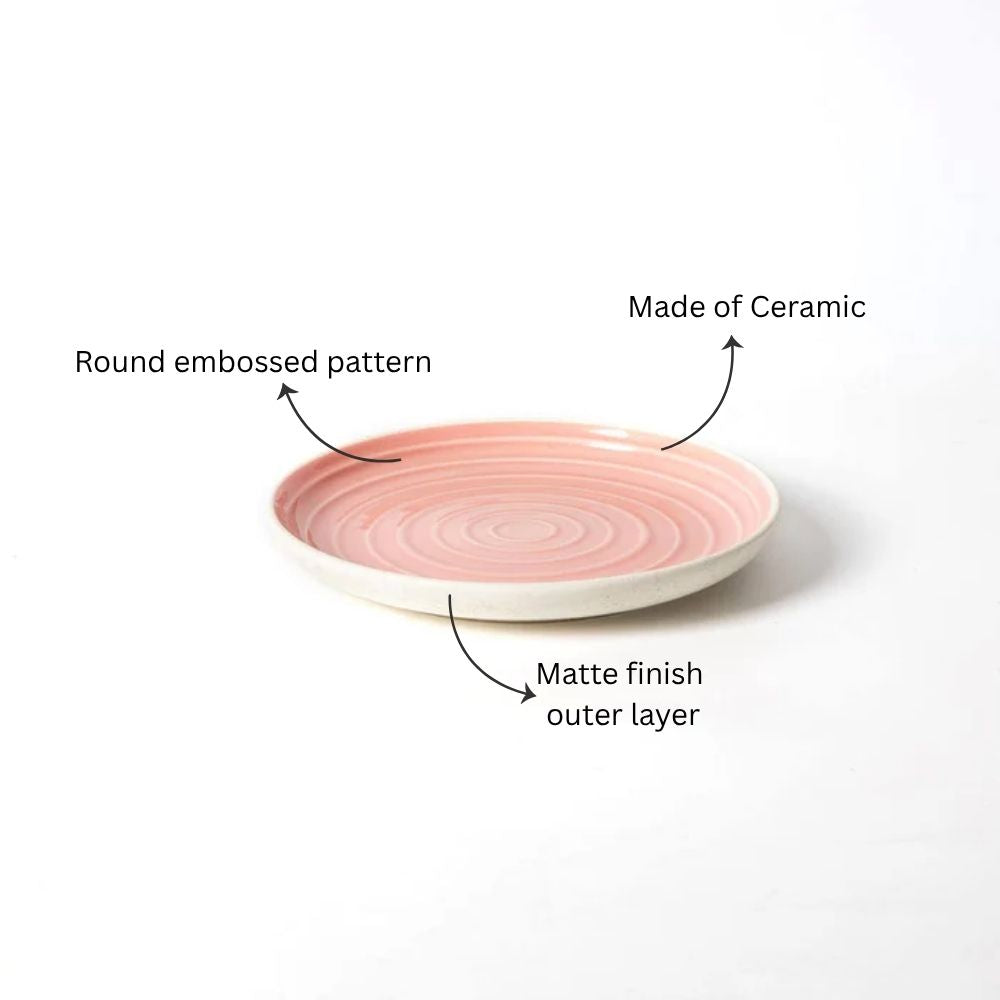 Ripple Quarter Plate - Pink