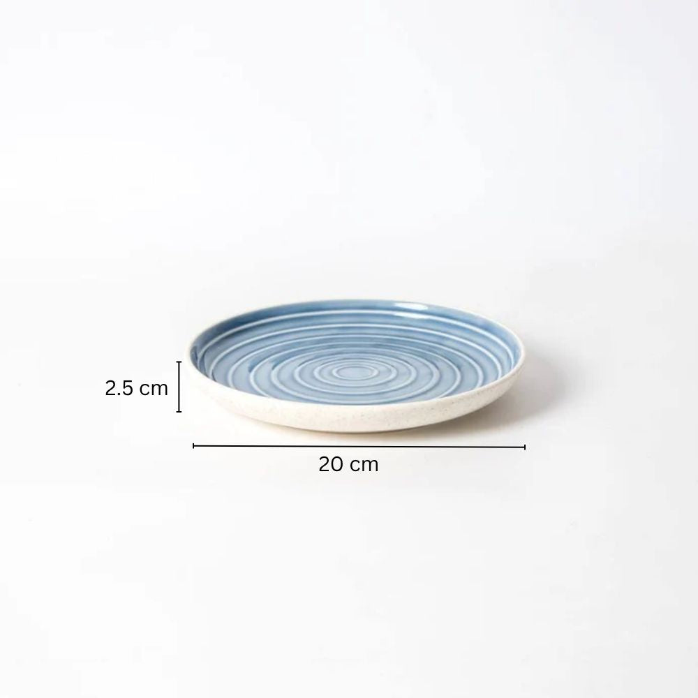 Ripple Quarter Plate - Blue