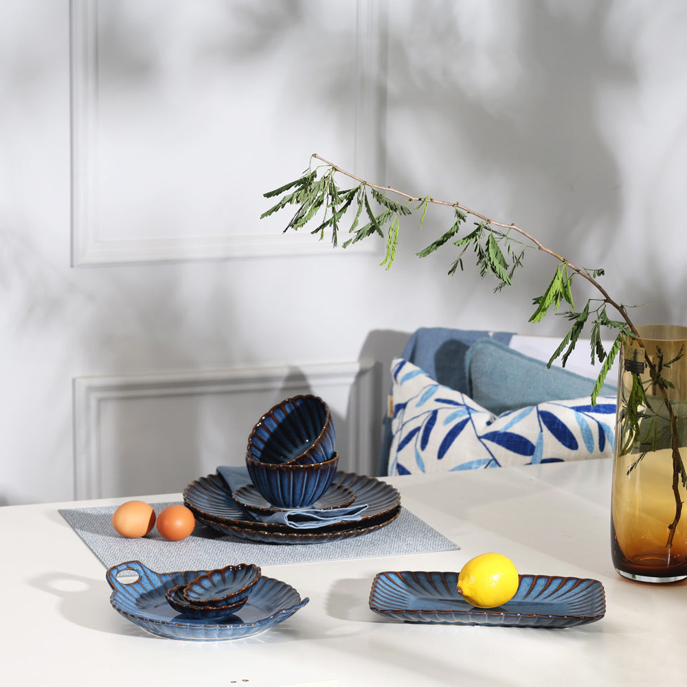 Mara Rectangular Plate - Deep Blue