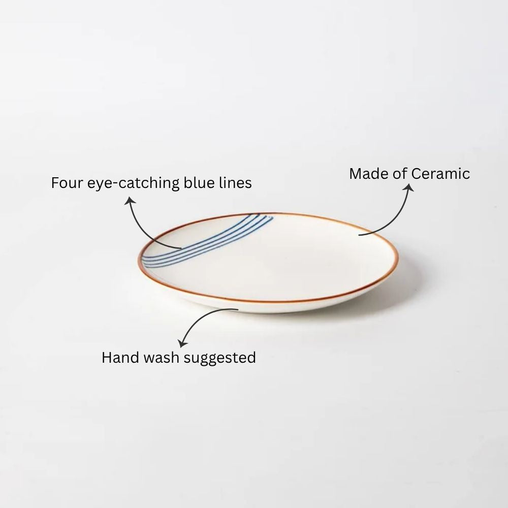 Tide Quarter Plate - White & Blue