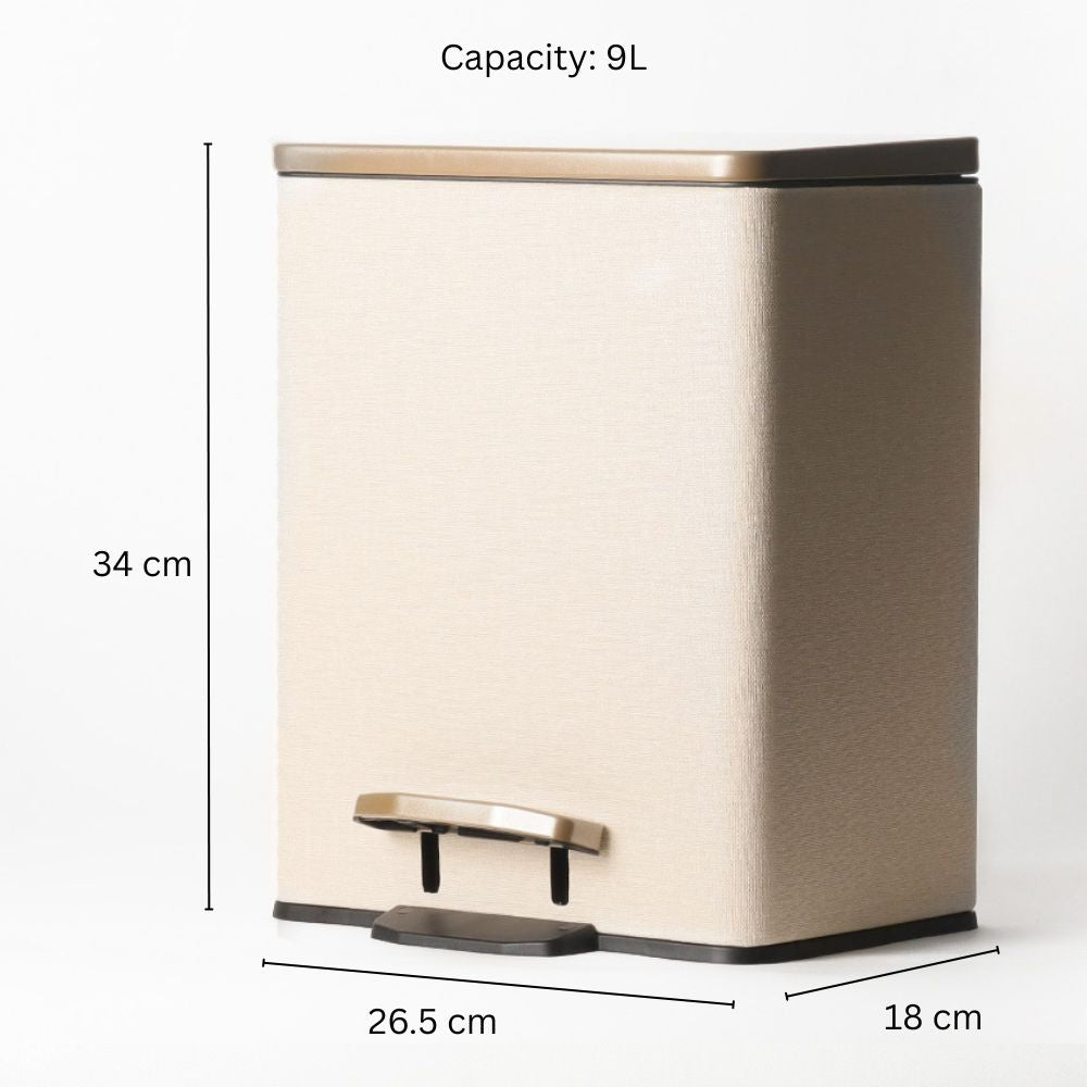 Duos Textured Pedal Bin 9L - Beige