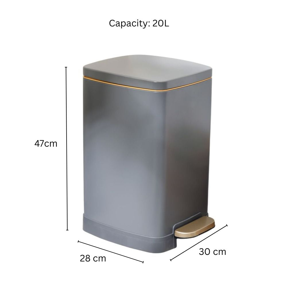 Monte Slim Pedal Bin 20L - Dark Grey