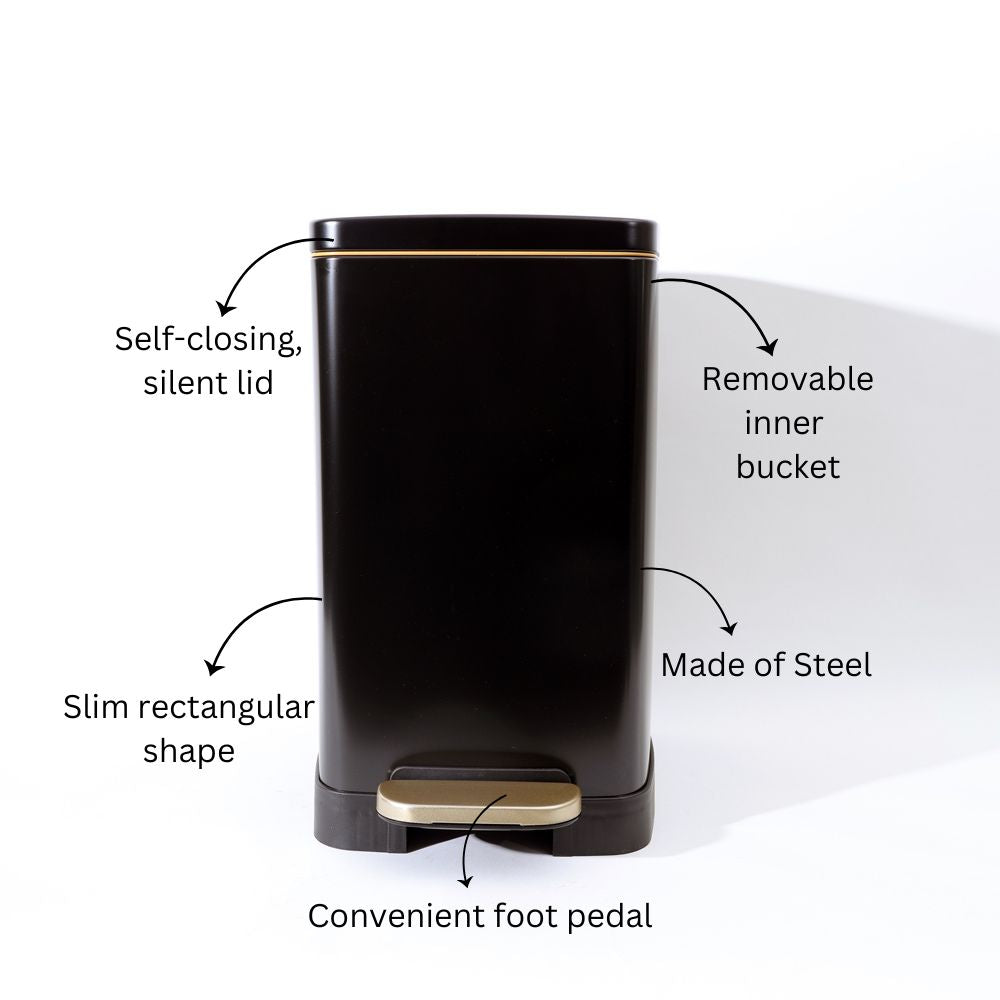Monte Slim Pedal Bin 20L - Black