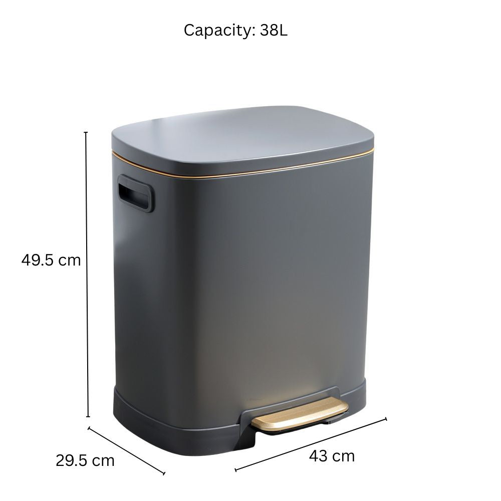 Monte Pedal Bin 38L - Dark Grey