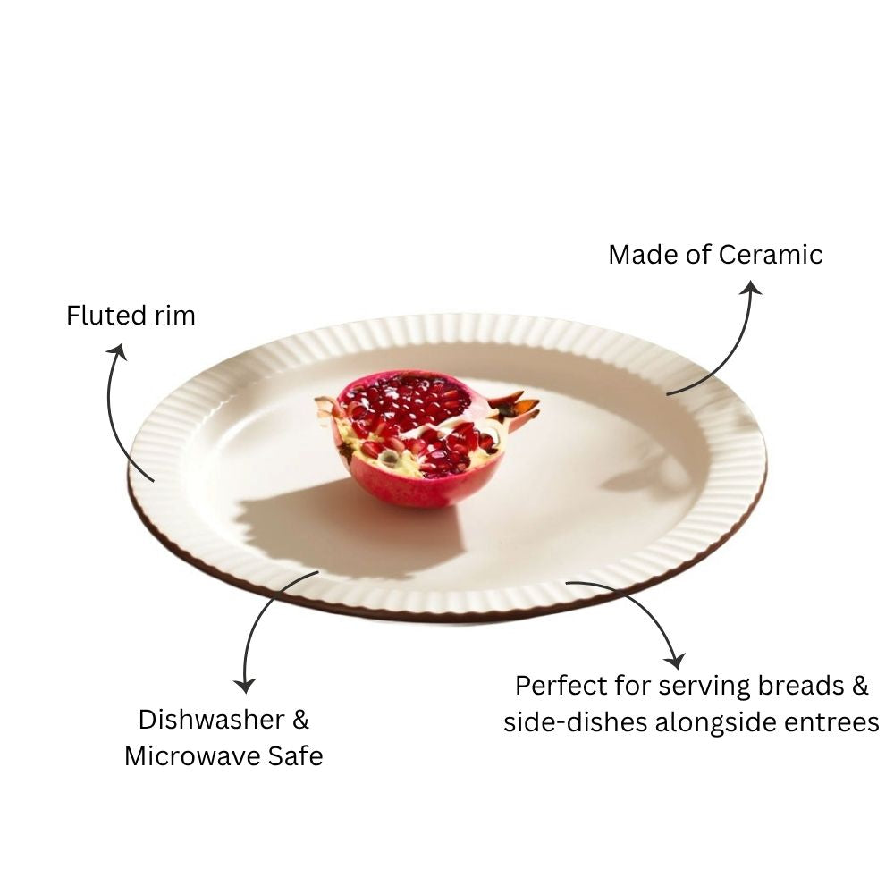 Vesper Quarter Plate - Cream Brown