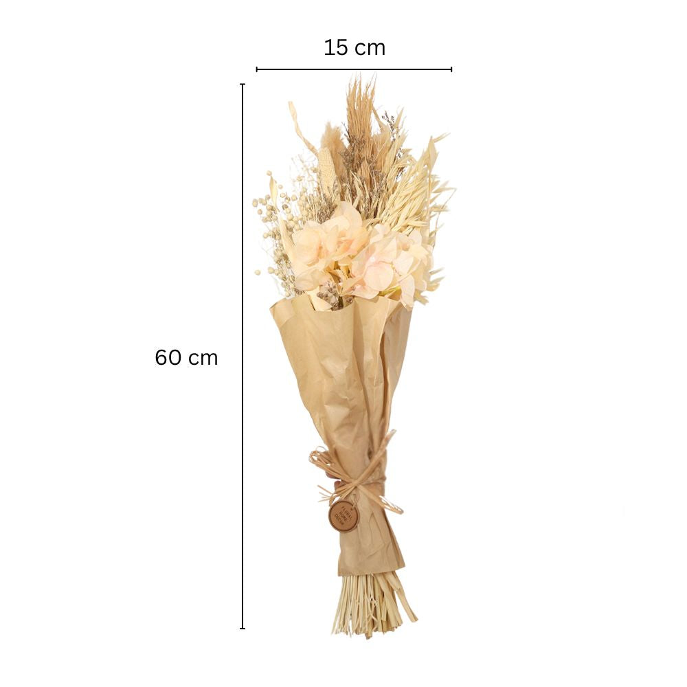 Hydrangea Bouquet in Parchment Medium - Ivory