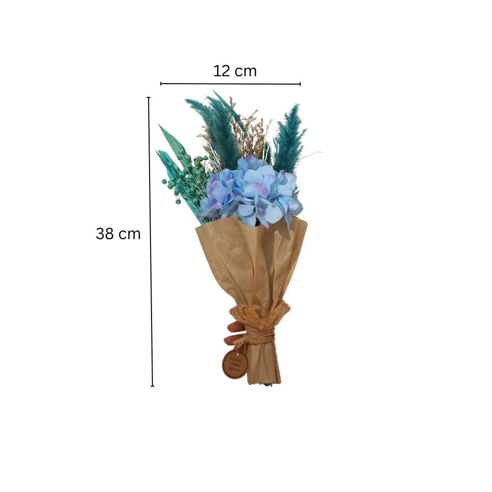 Hydrangea Bouquet in Parchment Small - Blue