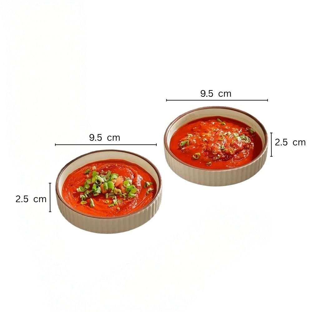 Vesper Dip Bowls, Set of 2 - Cream Brown