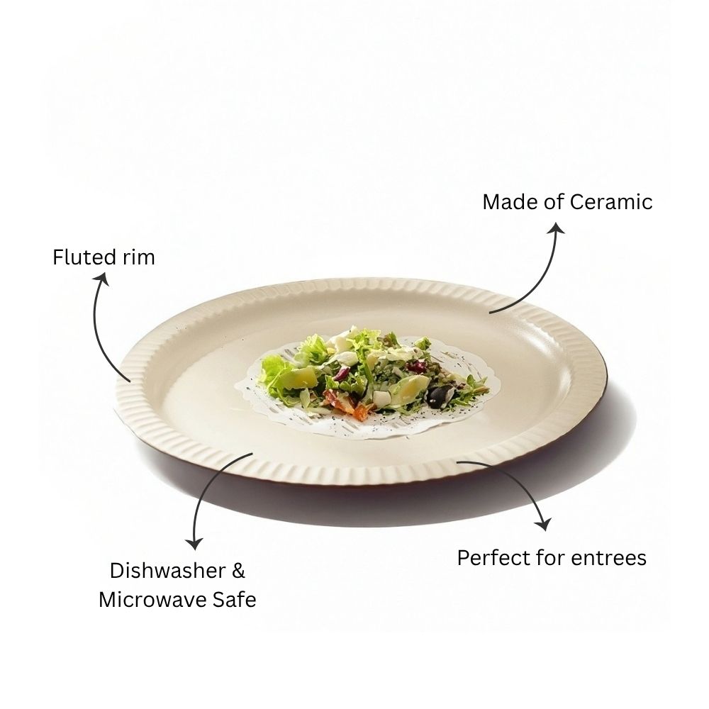 Vesper Dinner Plate - Cream Brown
