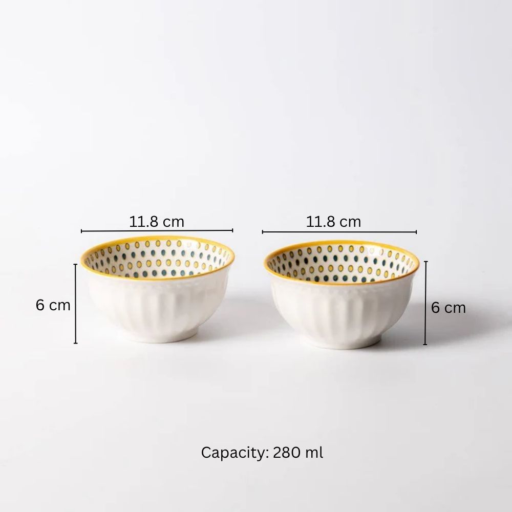 Tuscan Dotted Small Bowls, Set of 2