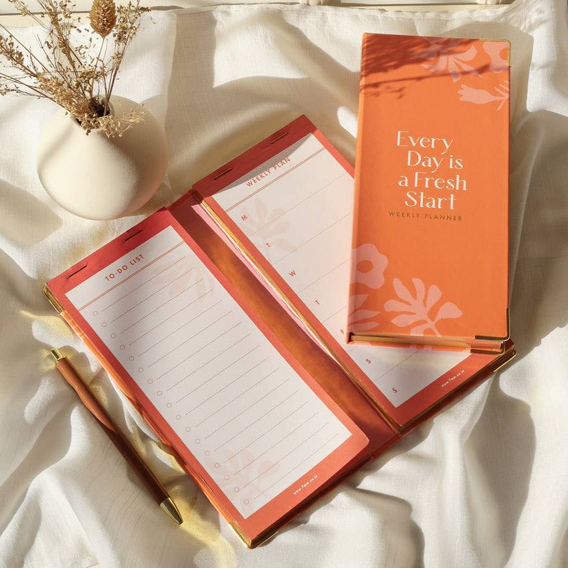 7mm Slim Weekly Planner - Coral Rush