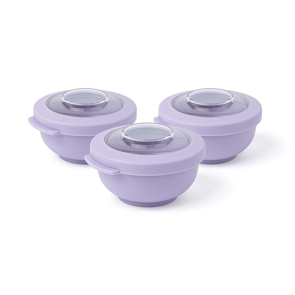 Tylla Storage Bowls with Lid 200ml, Set of 3 - Lavender