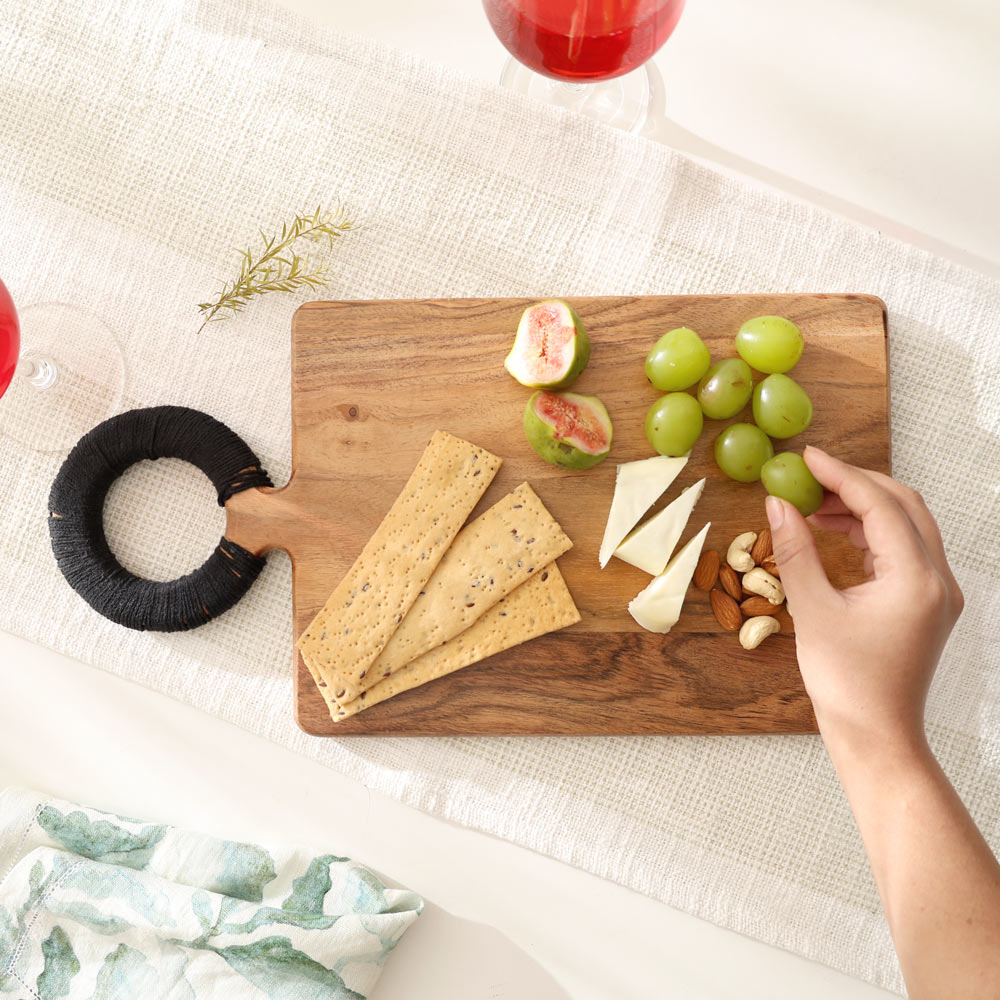 Acacia Wood Rectangular Chopping Board - Natural Black