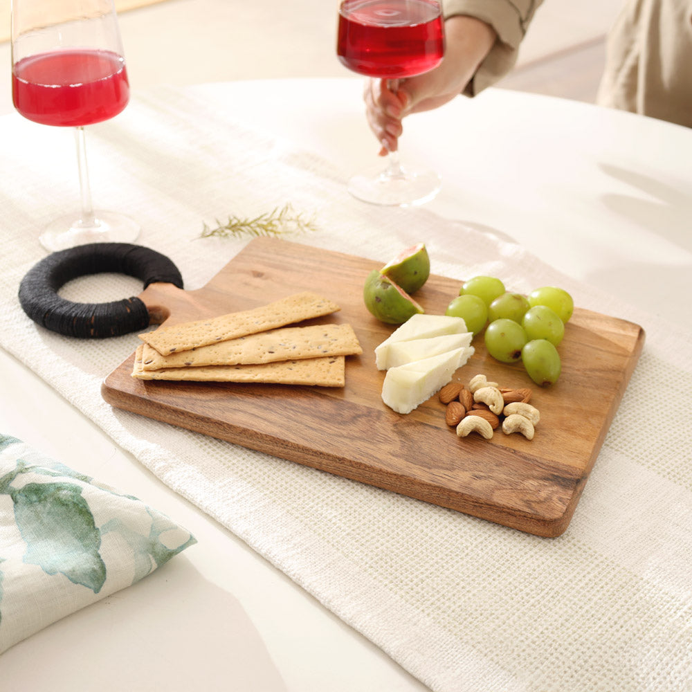 Acacia Wood Rectangular Chopping Board - Natural Black