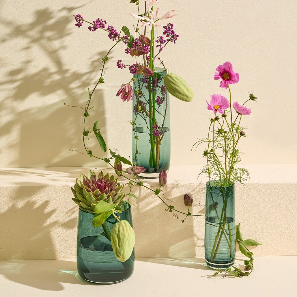 Ajana Glass Vase Slim - Green