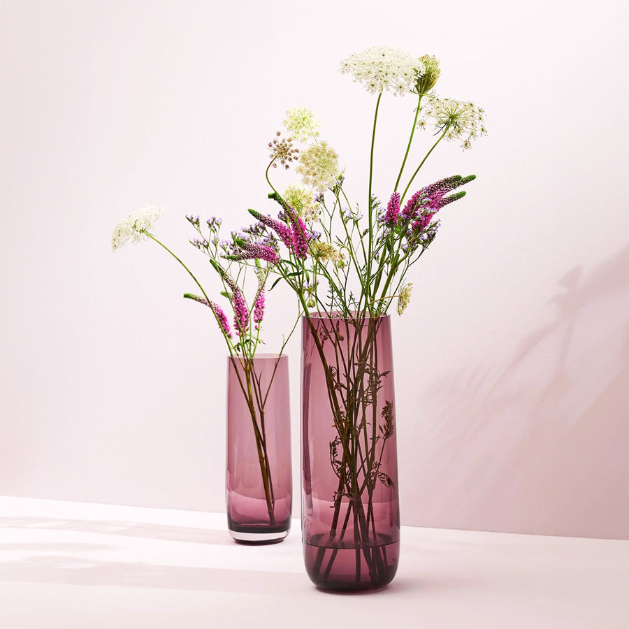 Ajana Glass Vase Tall - Berry