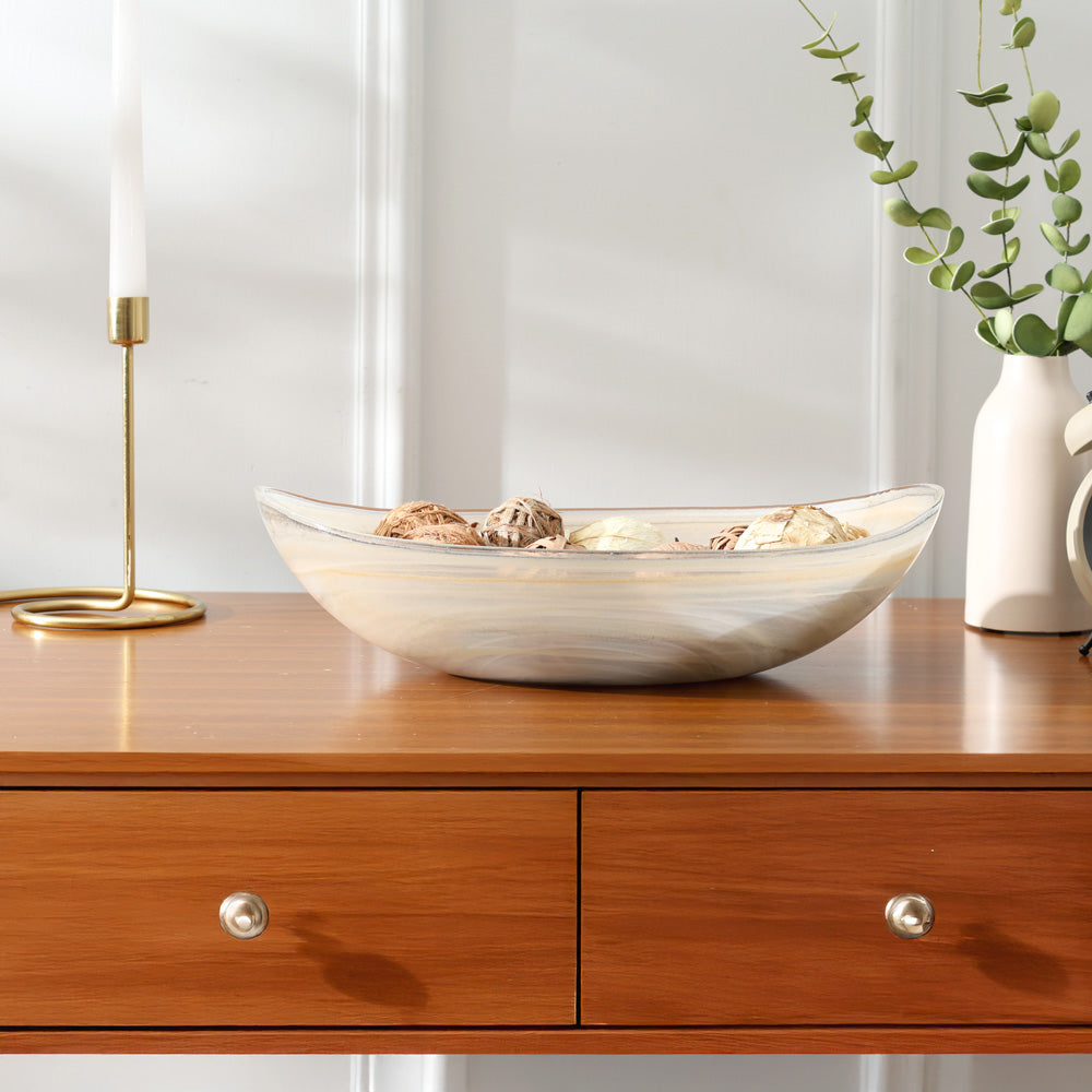 Alabastro Oval Bowl - Beige