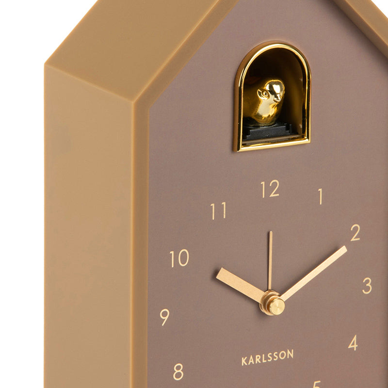 Oro Modern Cuckoo Alarm Clock - Mocha Brown
