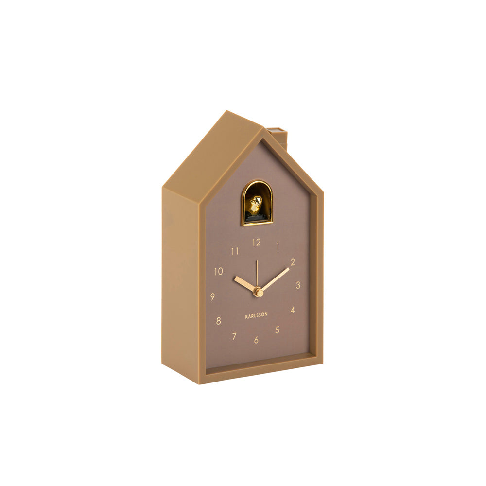 Oro Modern Cuckoo Alarm Clock - Mocha Brown