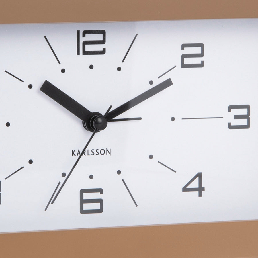 Lujo Rectangle Alarm Clock - Mocha Brown