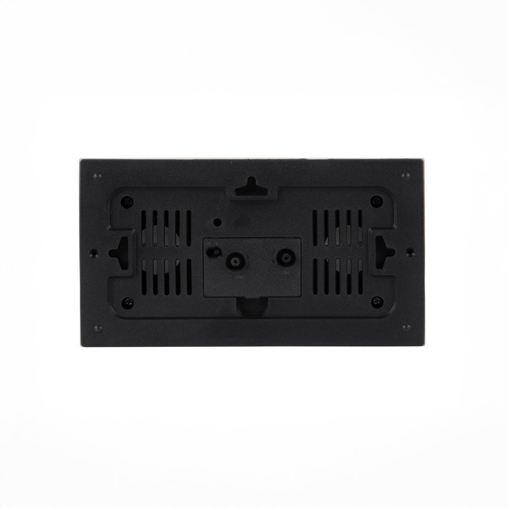 Lujo Rectangle Alarm Clock - Mocha Brown
