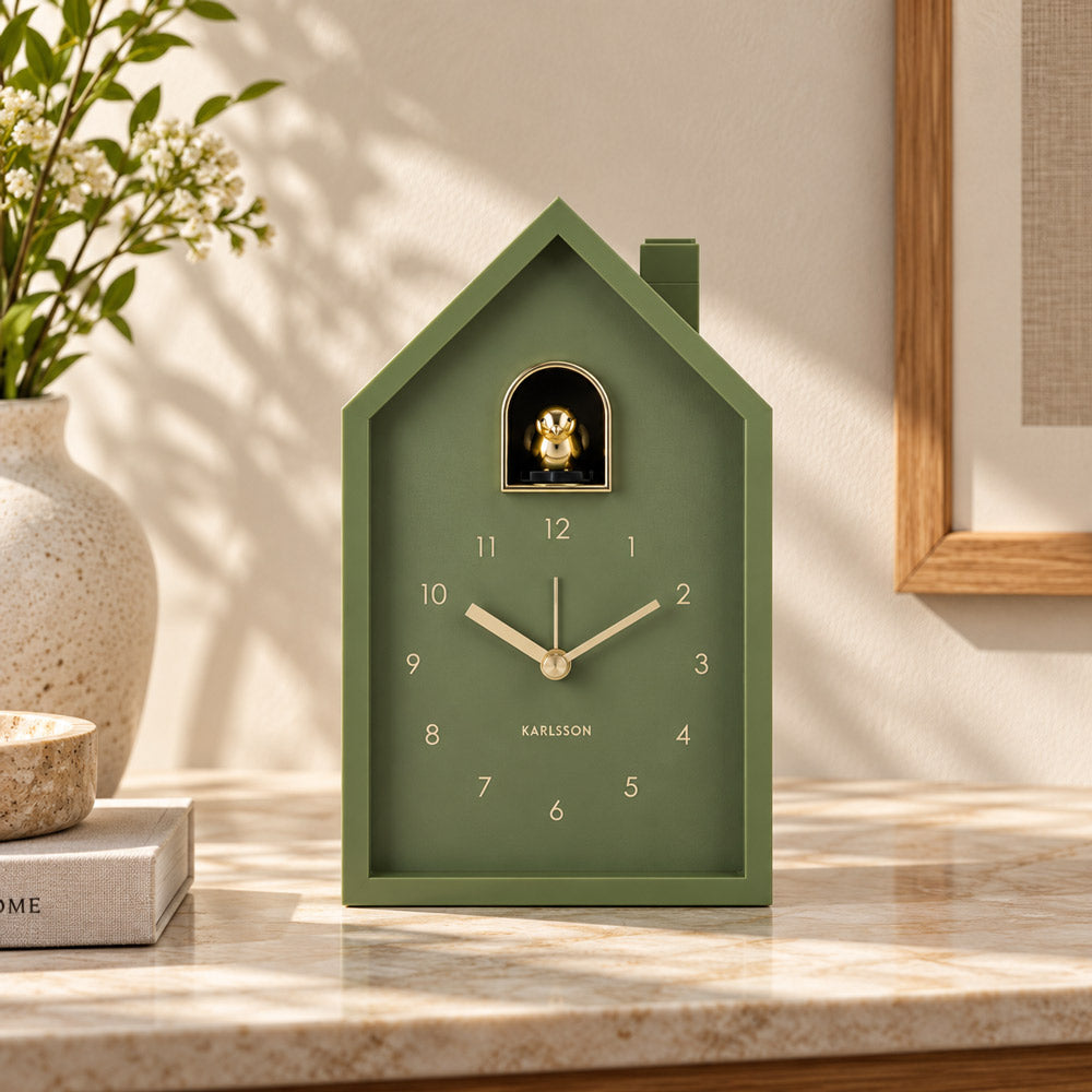 Oro Modern Cuckoo Alarm Clock - Green