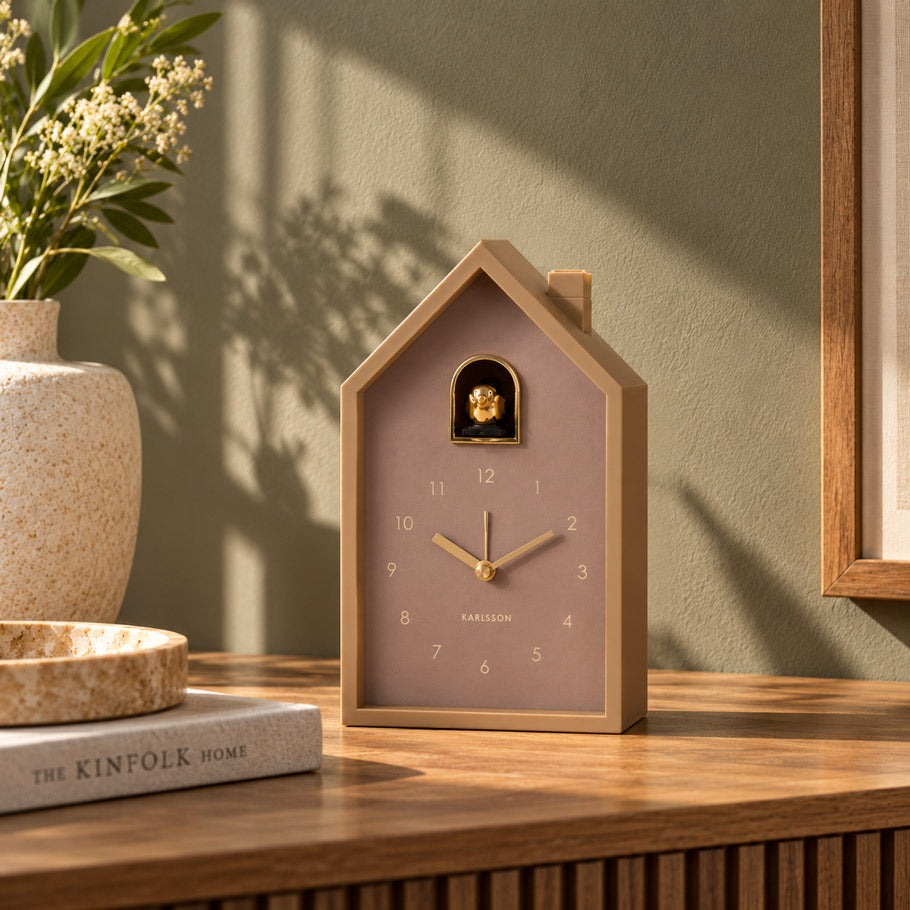 Oro Modern Cuckoo Alarm Clock - Mocha Brown