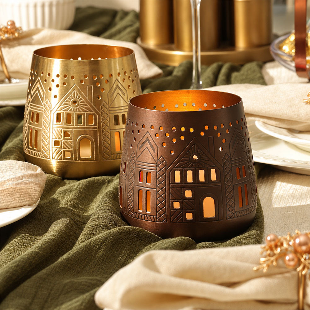 Aldea Metal Candle Holder - Gold