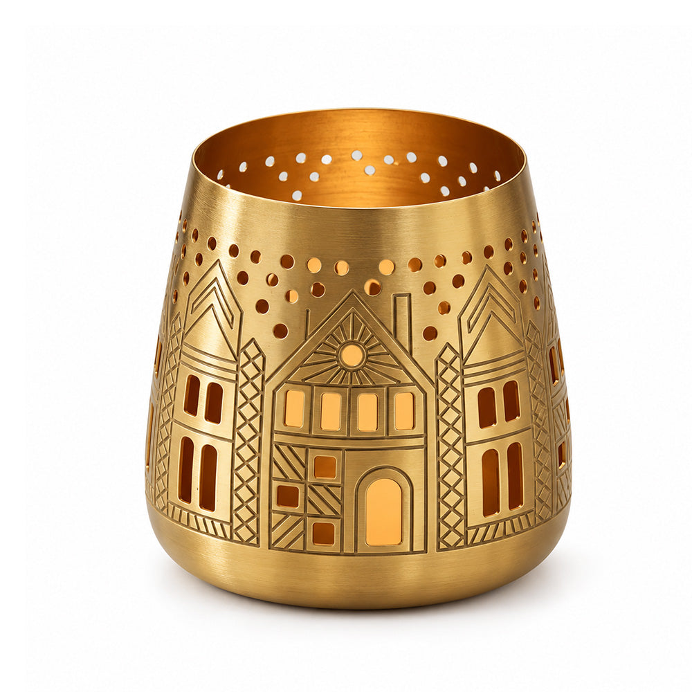 Aldea Metal Candle Holder - Gold