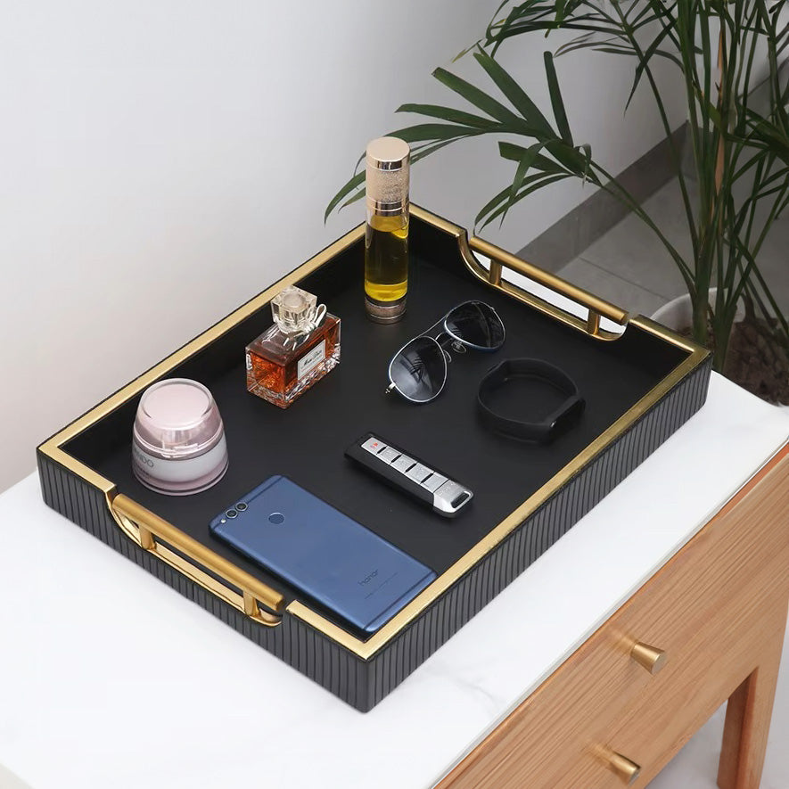 Alden Serving Tray - Black & Gold