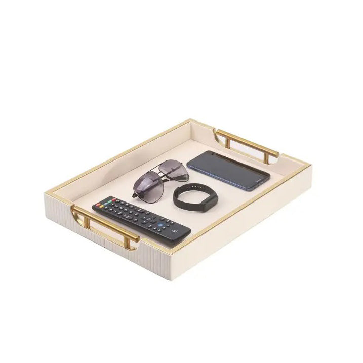 Alden Serving Tray - Ivory & Gold