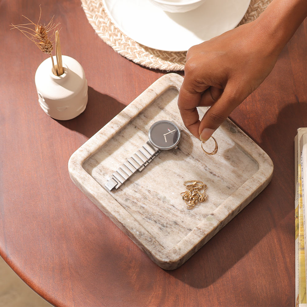 Alero Marble Trinket Tray - Desert