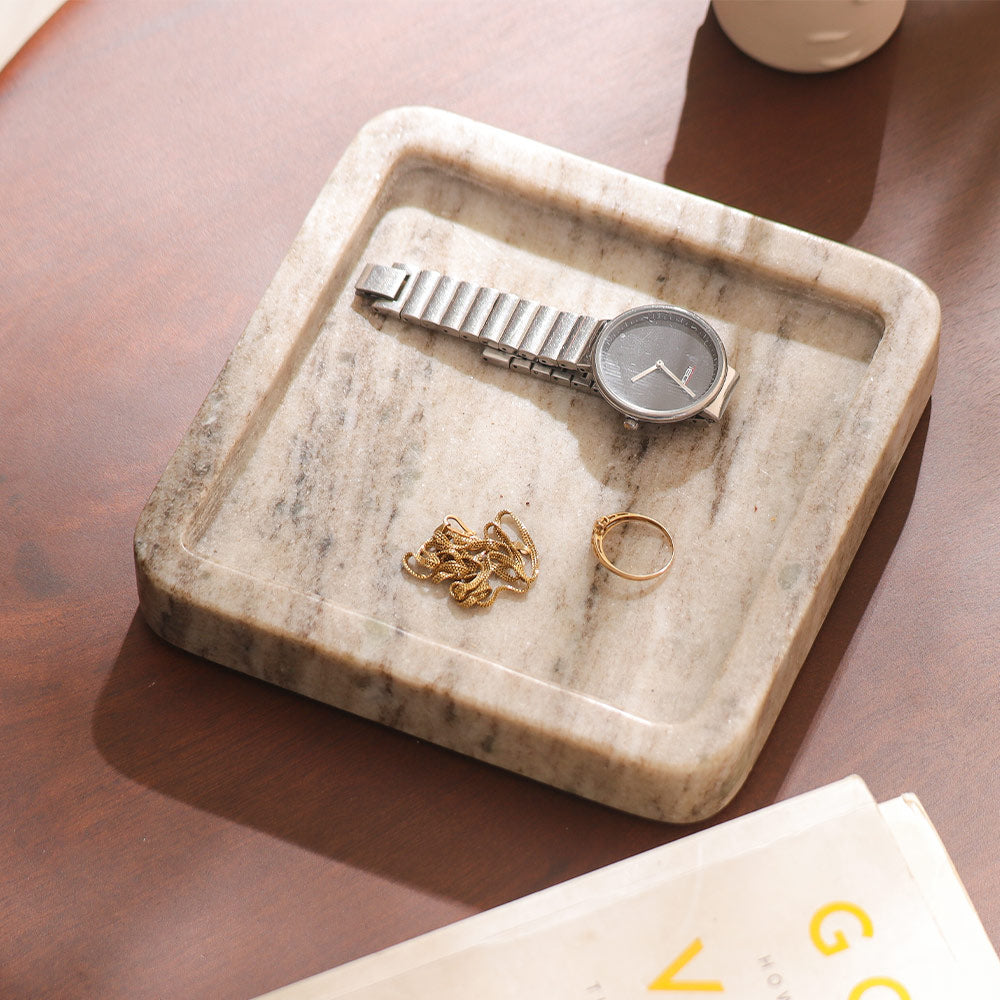 Alero Marble Trinket Tray - Desert