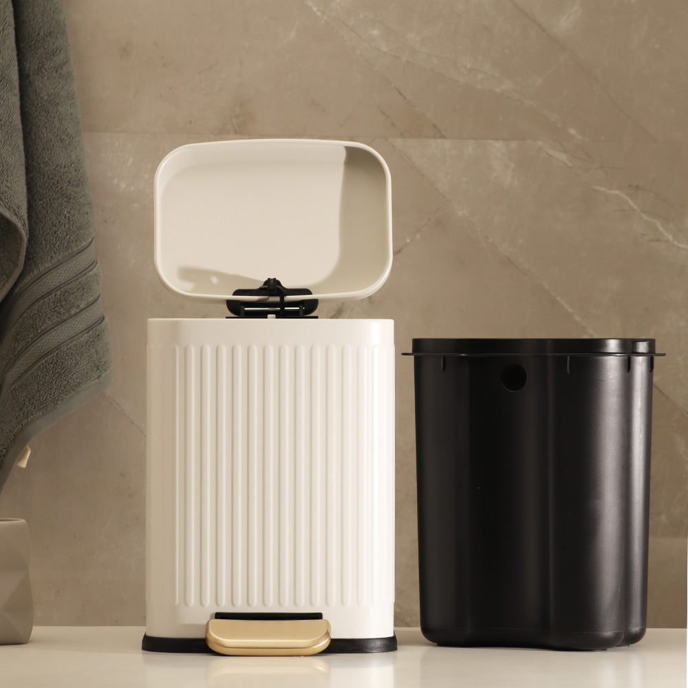 Alois Lines Pedal Bin 6L - White