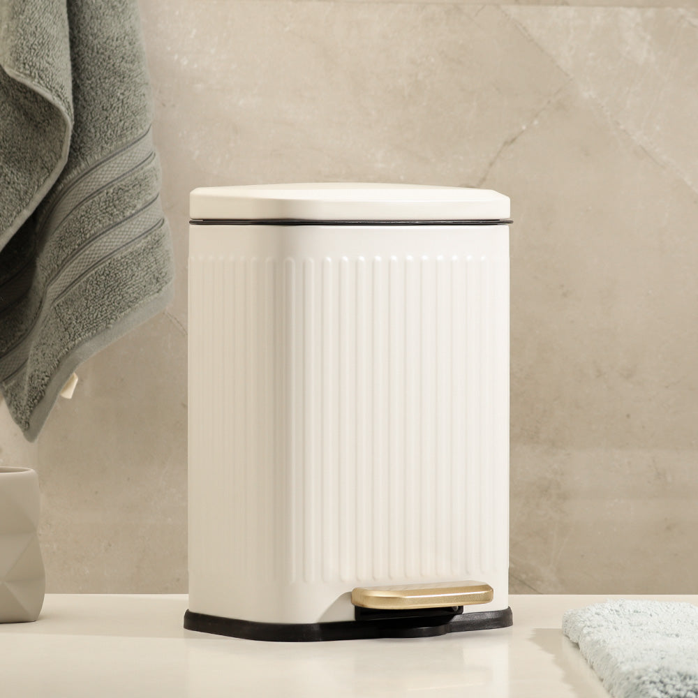 Alois Lines Pedal Bin 6L - White
