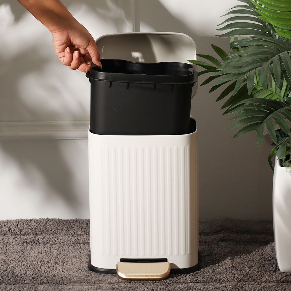 Alois Lines Pedal Bin 6L - White