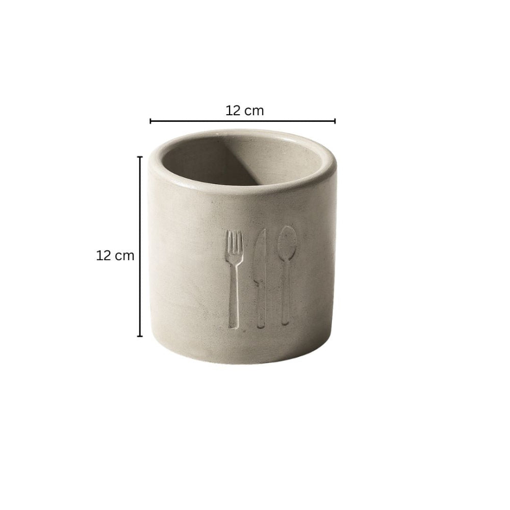 Alora Concrete Cutlery Holder - Dark Grey