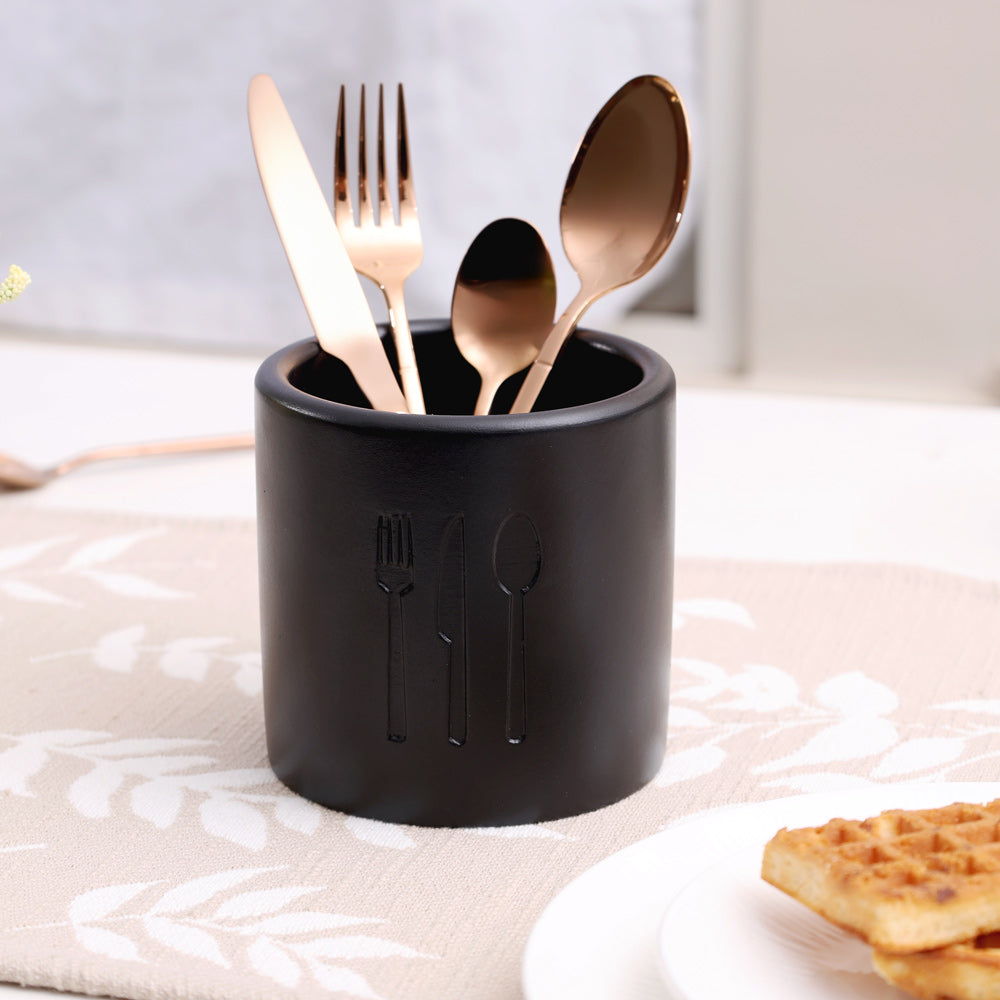 Alora Concrete Cutlery Holder - Black