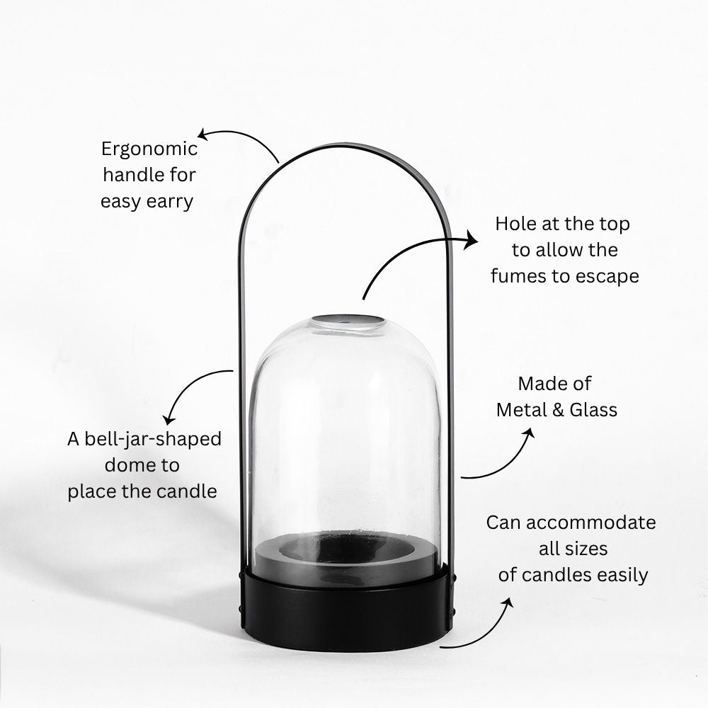 Alta Lantern With Handle - Black