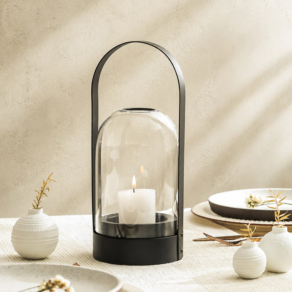 Alta Lantern With Handle - Black
