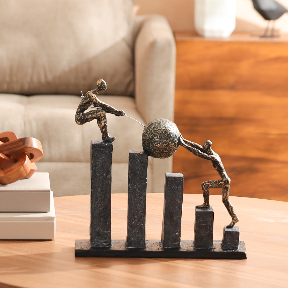 Ambitious Partners Sculpture Large - Metallic Monochrome