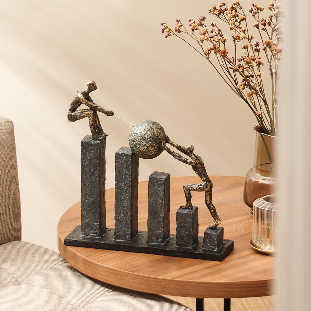 Ambitious Partners Sculpture Large - Metallic Monochrome