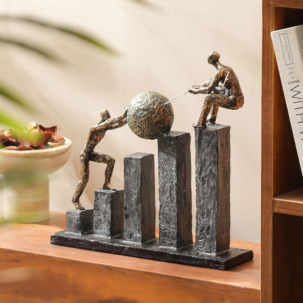 Ambitious Partners Sculpture Large - Metallic Monochrome