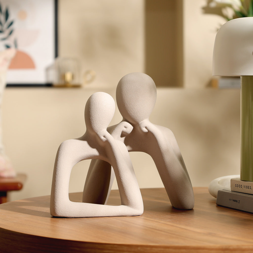 Amore Decorative Sculptures, Set of 2 - Grey