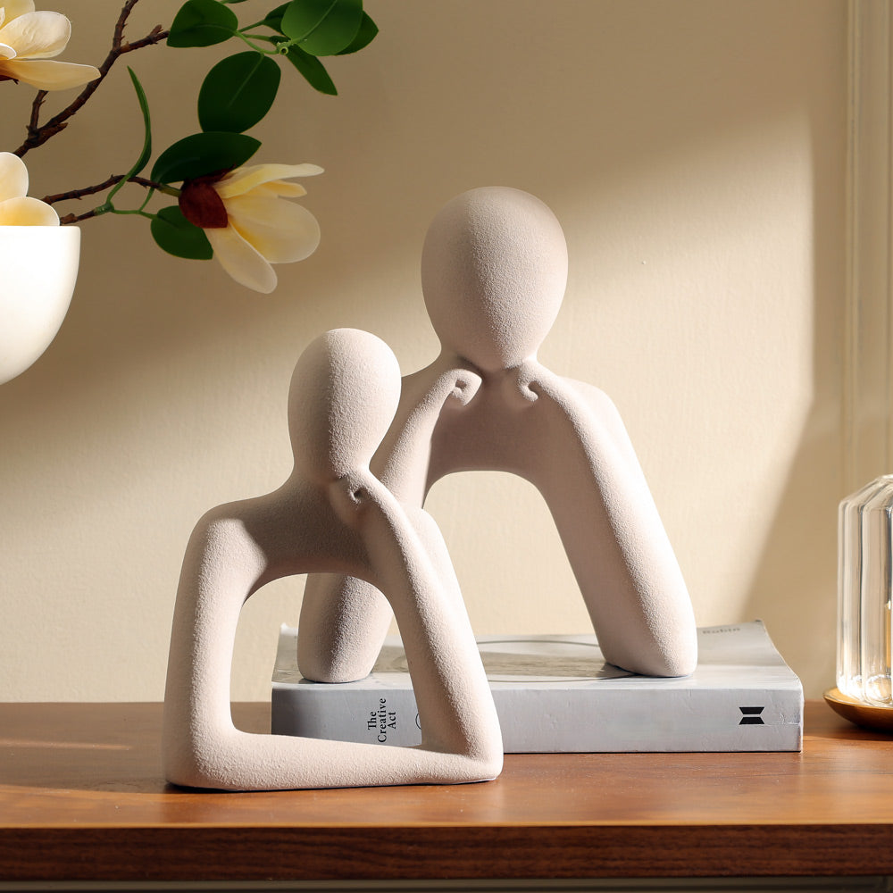 Amore Decorative Sculptures, Set of 2 - Grey