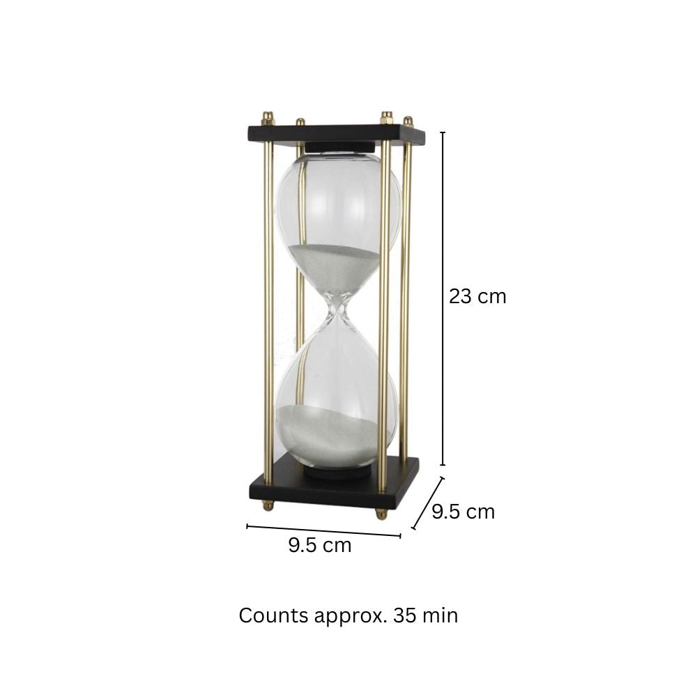 Amos Framed Hourglass - White Black