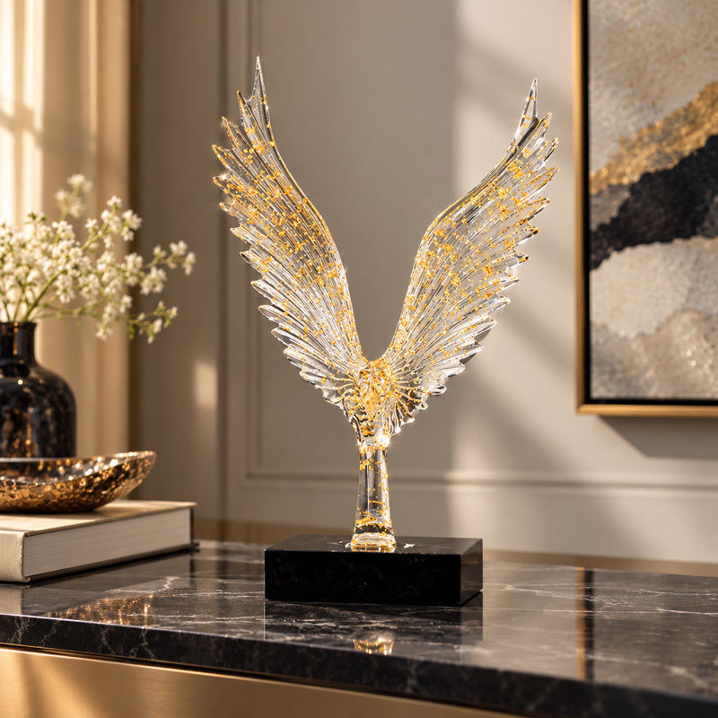 Swooping Eagle Sculpture Large - Speckled Gold