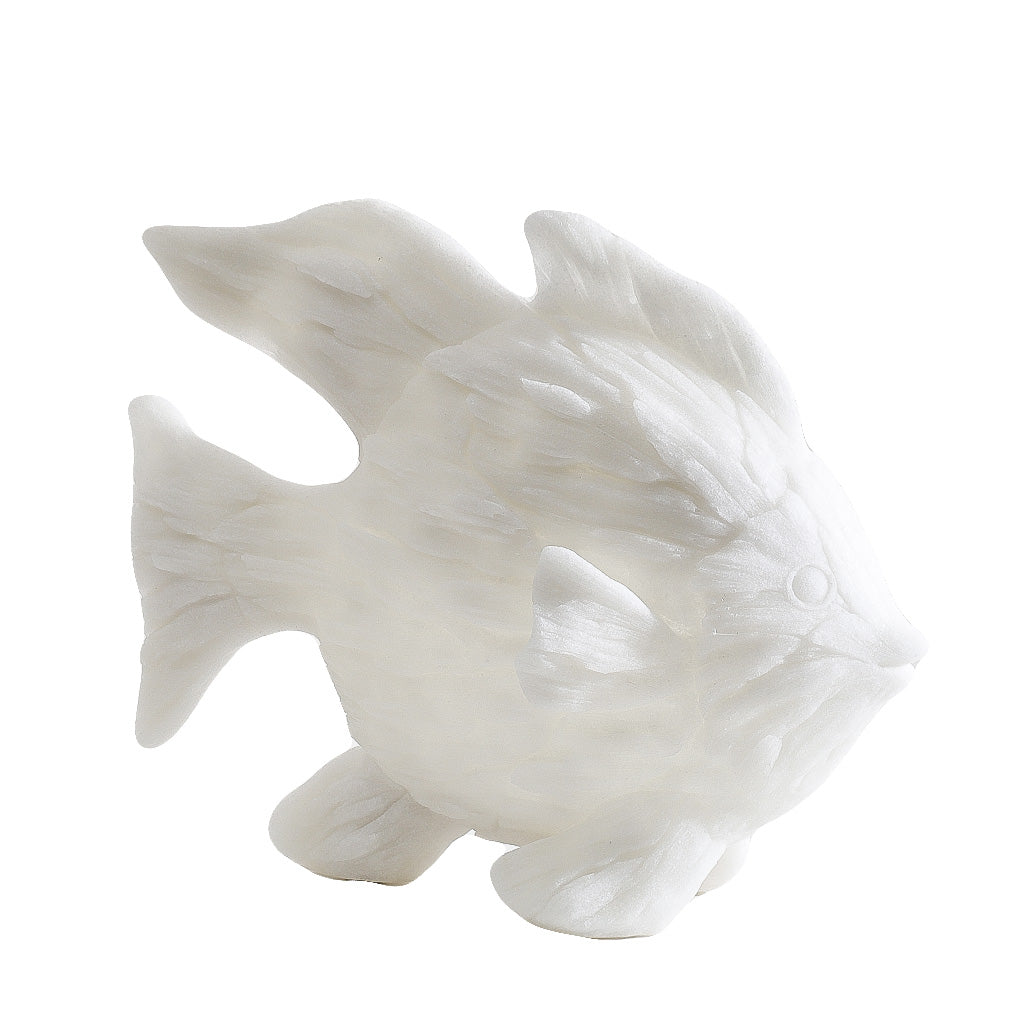Angelfish Decorative Sculpture Large - Stone White