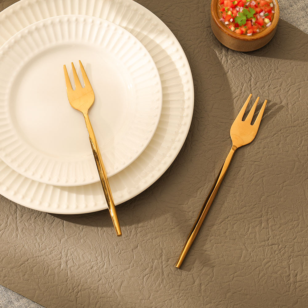 Anise Dessert Forks, Set of 6 - Gold