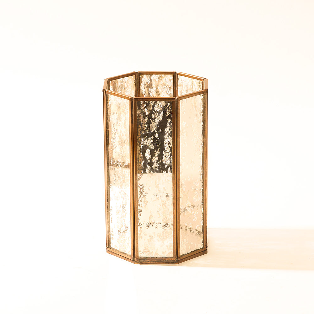 Annette Glass Hurricane Medium - Tarnished Gold
